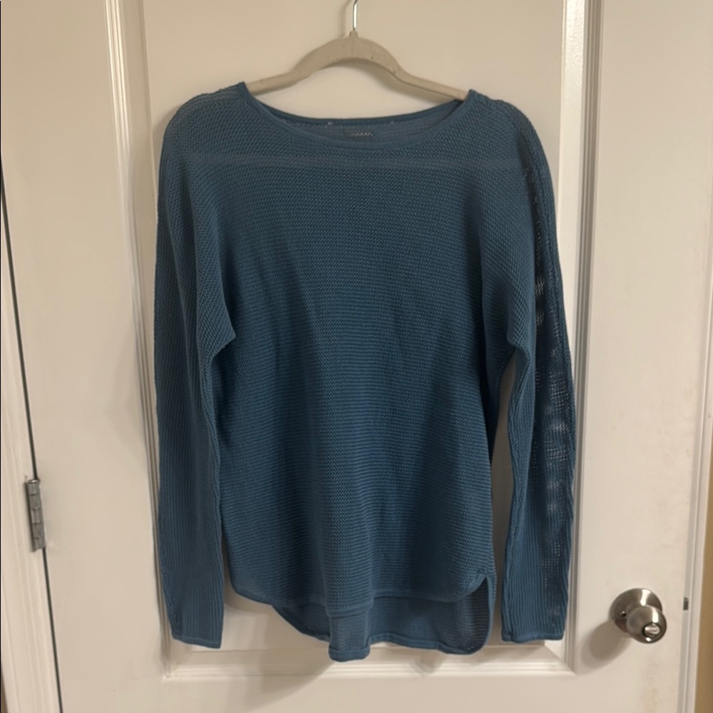 Michael Kors Blue Long Sleeve Mesh Top Women’s S